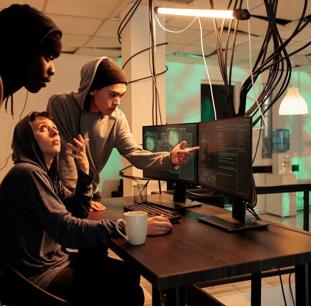 Custom vs template websites: the case for tailored development. internet technology security specialists team fixing computer system cyberattack